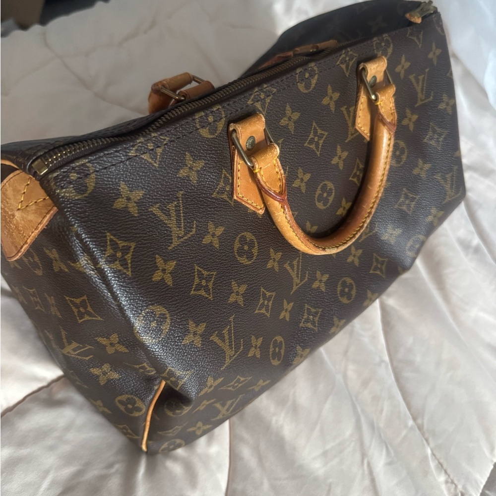 Louis Vuitton Brown and Tan Monogram Shoulder Bag